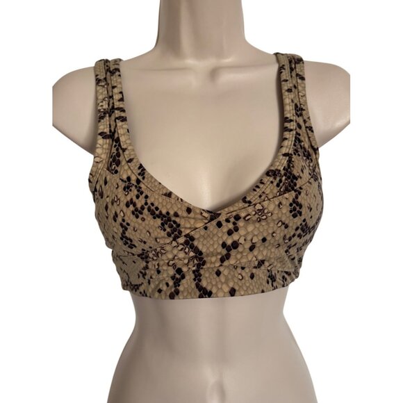Varley Sport Bra Size XS Kellam Mojave Snake Padded Brown NWOT $54 - Picture 3 of 12